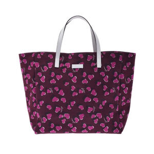 Gucci Heart Beat Bordeaux White Canvas Tote Bag